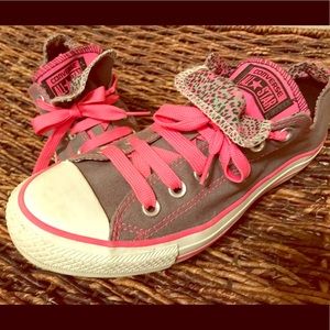 Pink + Gray Cheetah Converse Sz 9 US
